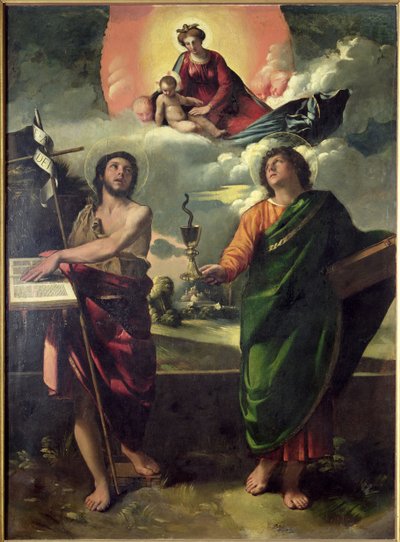 The Apparition of the Virgin to the Saints John the Baptist and John the Evangelist, 1520-30 by Dosso Dossi